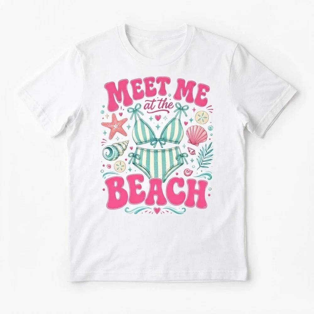 Meet Me At The Beach Summer Beach Gift For Friends White TShirt S