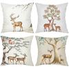 Deer And Tree Pattern Decorative Cushion Covers Polyester pillowcase, sofa decorative cushion cov Headboard Pillow