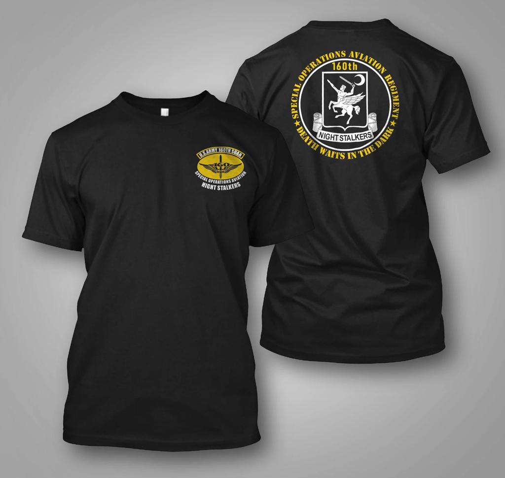 New US Army 160th SOAR Night Stalker Custom Unisexs Back and Front TShirt Tee