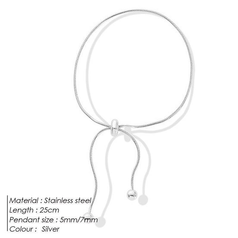 St.delan Women's Minimalist Stainless Steel Snake Bone Bracelet with Adjustable Drawstring Design