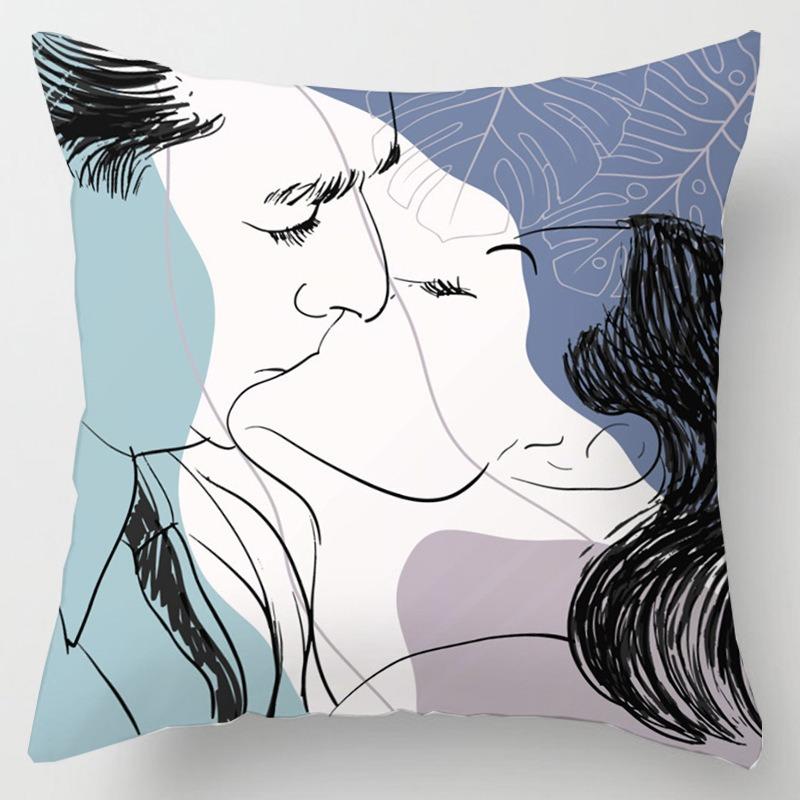 Square Pillow Cushion Living Room Sofa Pillow Simple Character Pillow Case Bedroom Window Sill Bay Window