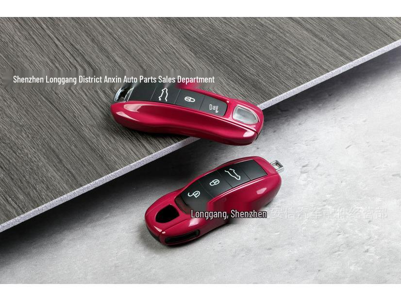 Porsche Starlight Ruby Red Key Shell for Macan, Cayenne, Panamera, 718