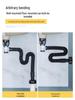 Wall-Mounted Anti-Odor Bathroom Sink Drain Set - Stainless Steel Basin Pipe and Horizontal Drainer.