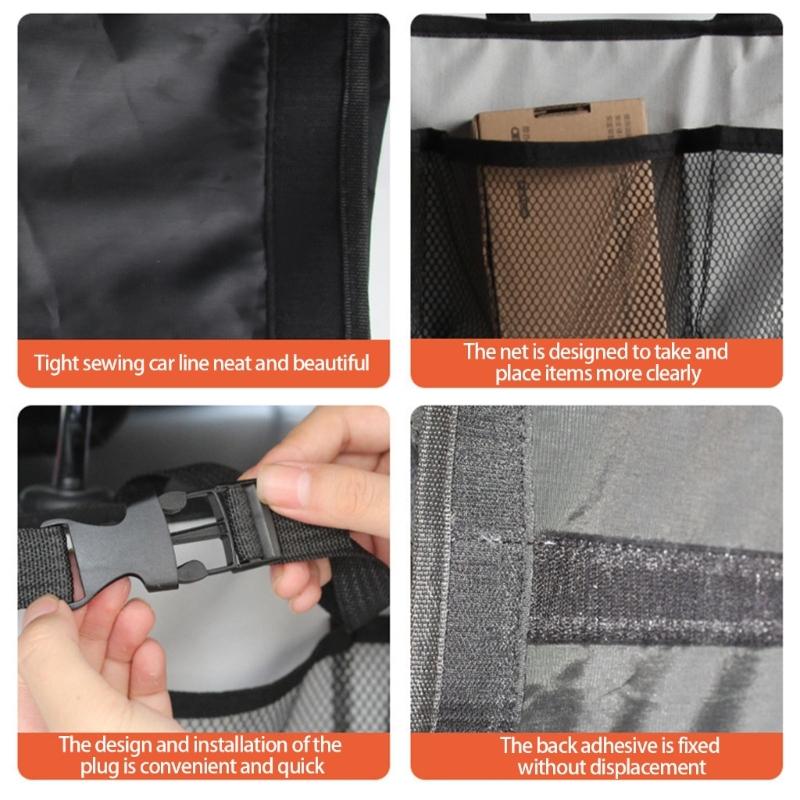 Car Seat Back Storage Bag With Multiple Pockets For Water Bottles Electronics Car Interior Organization