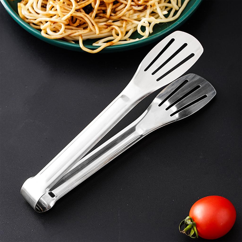 Stainless Steel Food Tong Ergonomic Comfortable Grip Serving Tongs Kitchen Food Clips for Bread