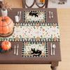 XCHI Fall Black Cat Pumpkin Plaid Placemats Set of 4 Table Mats for Party Home Kitchen Dining Table Decorations 12x18 Inch