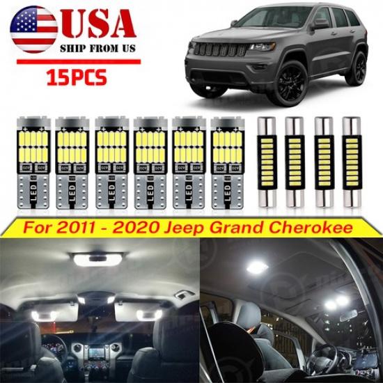 

15X Білі світлодіодні лампи для салону, комплект Для 2011- Jeep Grand Cherokee+Інструмент