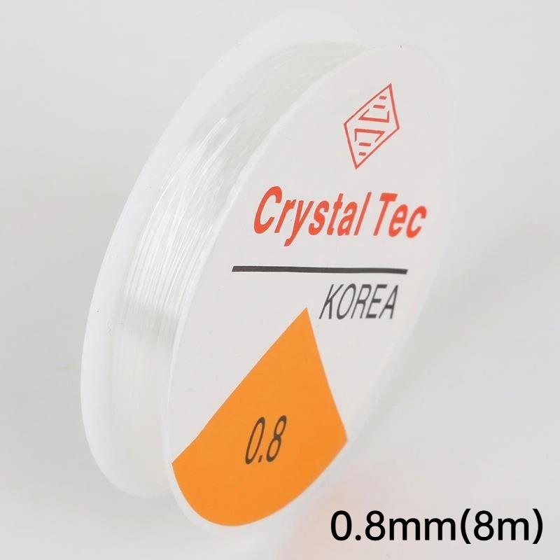0.4/0.8/1mm 2PCSTransparent Elastic Rope Round Crystal Line Rubber Cord For Jewelry Making Supplies DIY Beading Bracelet