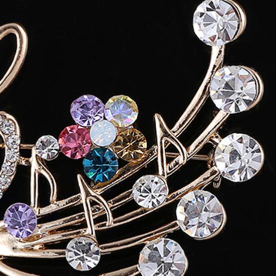 Women's Rhinestone Musical Note Blossom Brooch Pin Jewelry Party Xmas Gift