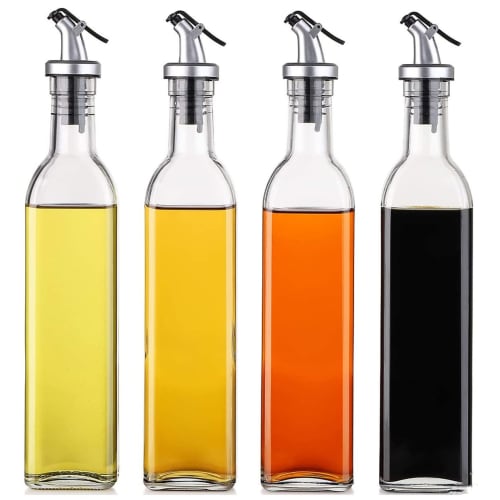 

PENGQIMM Olive Oil Bottle, 500ml Glass Oil Pot, Heat-Resistant Glass, for Home Use, Condiment Container, Dressing Bottle
