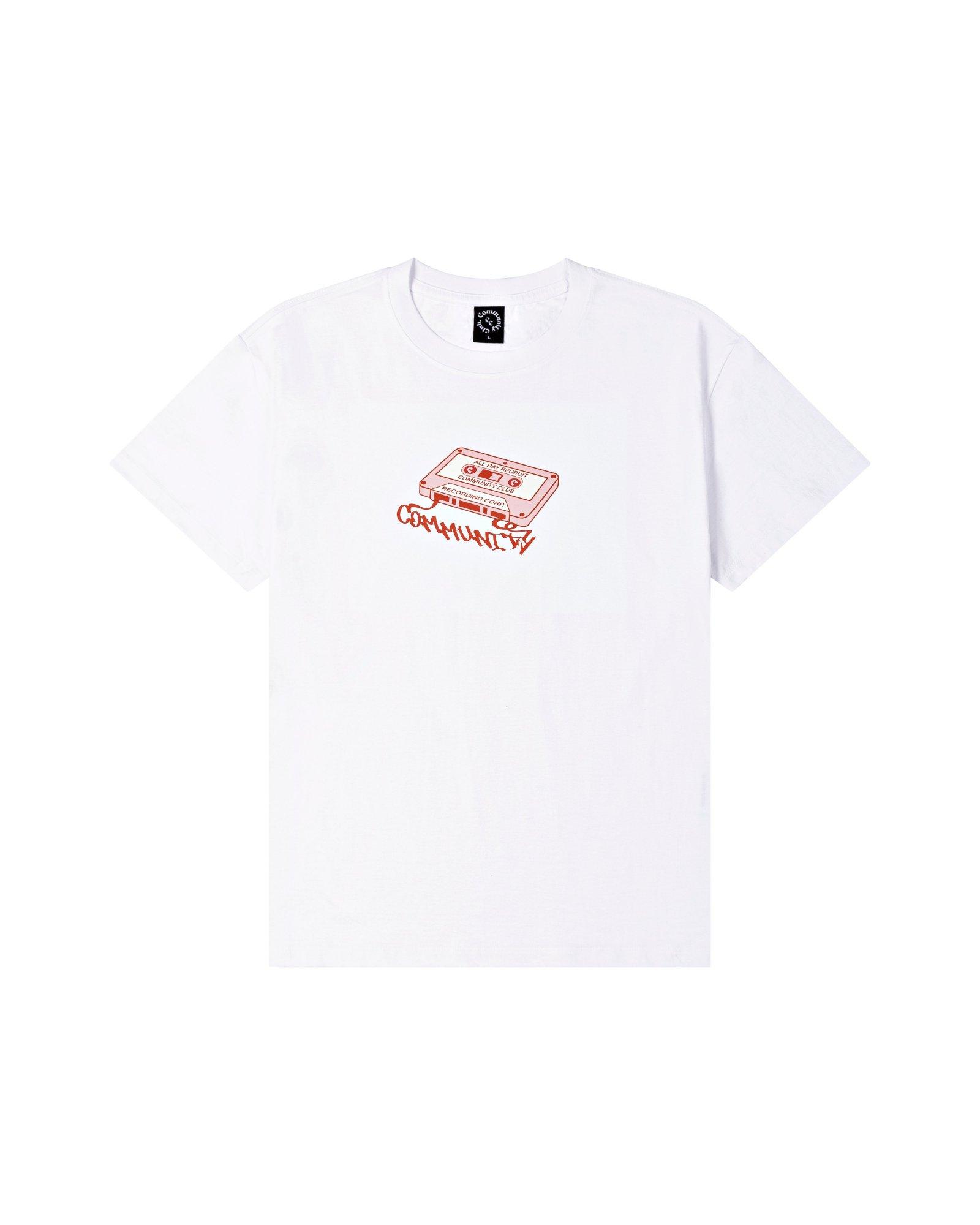 Community Club Cassette Tape Tee White L