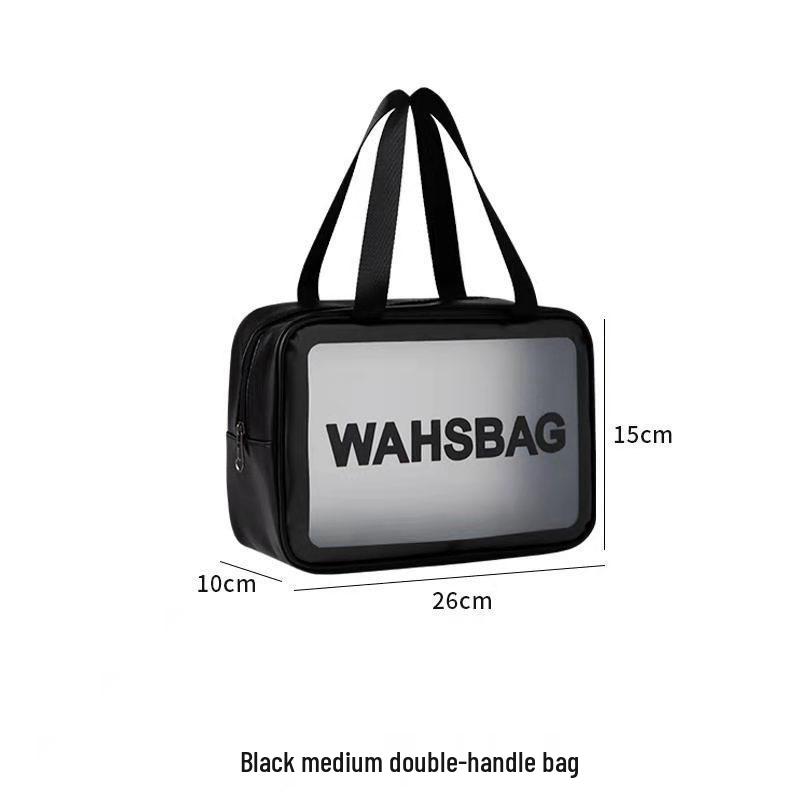 Frosted PU Large Capacity Transparent Travel Makeup and Toiletry Bag