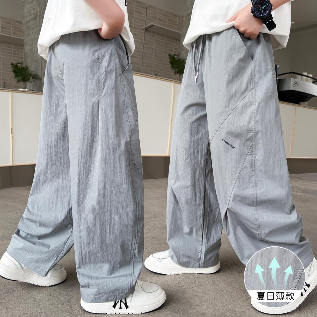 Boys' Straight Leg Wide Leg Loose Casual Pants 2026 New Style for Children, Middle-aged and Young Boys, Summer Thin Design, Mosquito Proof Sport