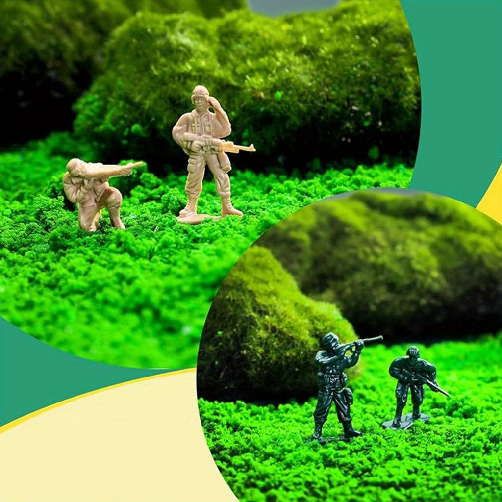 30pcs Plastic Army Men Action Figures Multiple Different Poses Soldier Model Set 1.96 Inches Red Green Yellow Blue Army ZSY