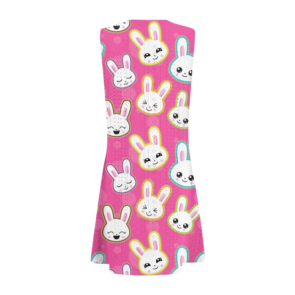 Women's Casual Fashionable Breathable Printed Tank Dress With Pockets And Split Hem