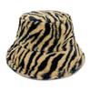 2023 Autumn/Winter Tiger Stripe Faux Rabbit Fur Bucket Hat - Women's Plush Basin Hat & Men's Fashionable Warm Hat