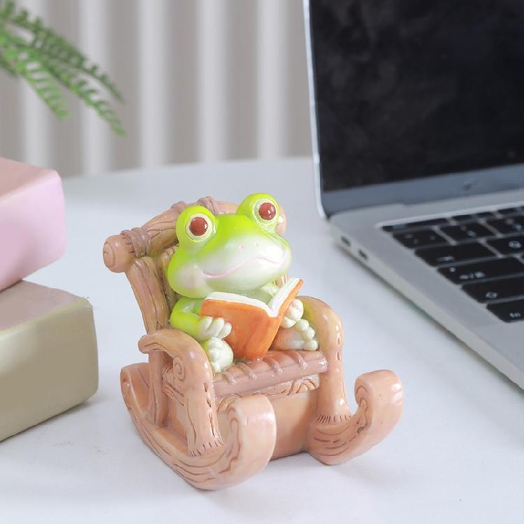 Desk Phone Holder Resin Frogs Shape Smartphone Stand Decorative Desktop Ornament For Home Office School