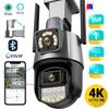 Nová 8MP 4K IP kamera Dual Lens DualScreen 4MP Color Night Vision Auto Tracking PTZ Wifi kamera Vodotěsná CCTV bezpečnostní kamera ICSEE