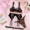 Sexy lace perspective underwear women gather tight seduction four-piece suit