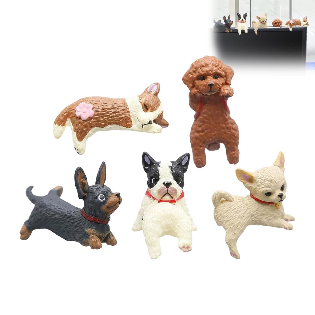 Computer Decor 5pcs Cute Funny Mini Dog Figurines Plastic Car Accessories And Christmas Bulbs Fast Shipping
