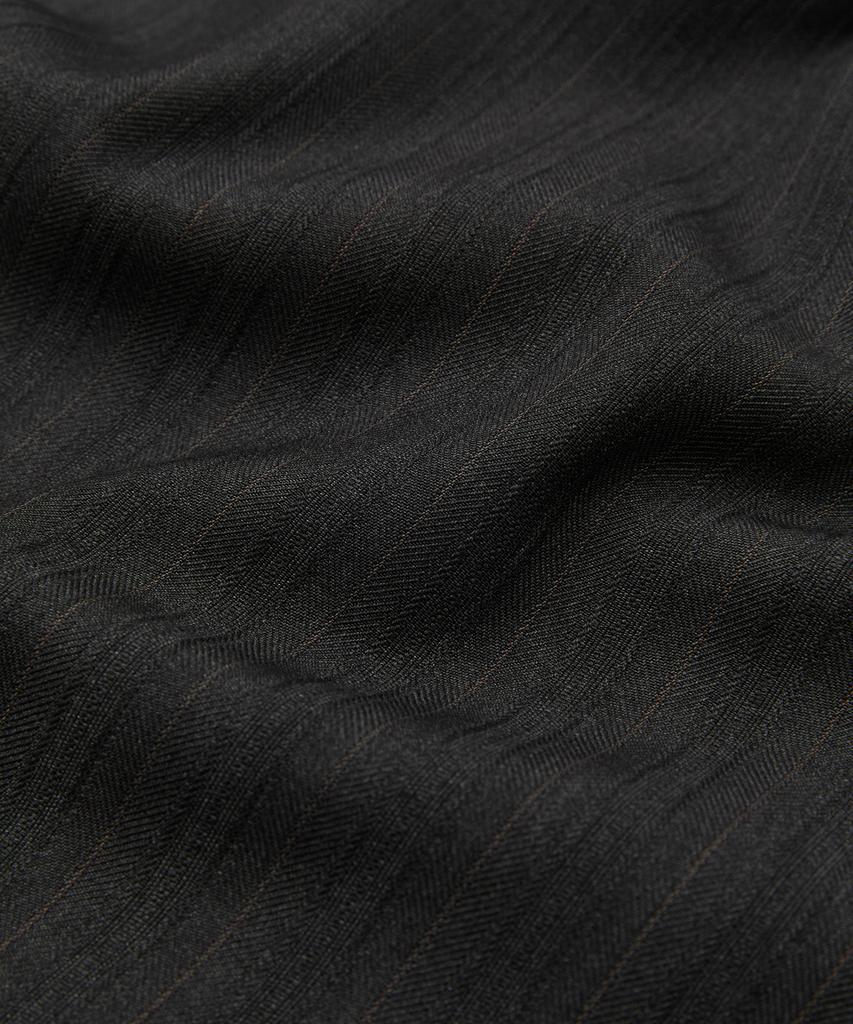 COFWI Melsa Double-Pleat Striped Wide Slacks Dark Gray