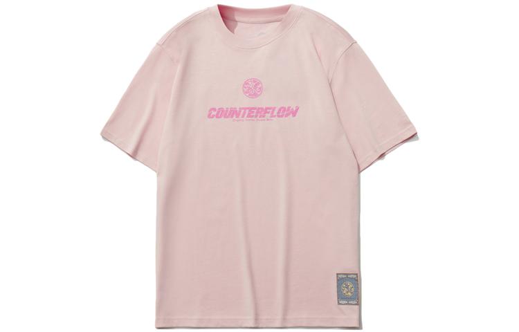 Men's Li-Ning Counterflow T-Shirts Men's Light Water Pink Crew Neck Moderate Other