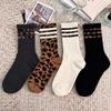 4 páry Dámské Leopardí ponožky Bavlněné Sportovní ponožky Y2k Studentské ponožky Bílé Lolita Harajuku Girl Funny Socks