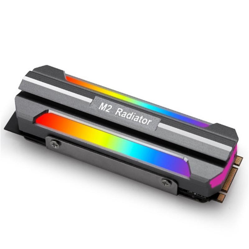 5V-3Pin ARGB AURA Sync Computer 2280 SSD M2 Radiator Aluminum PC RGB M.2 Nvme Cooler Heatsink Solid State Drive Heat Sink Cooler