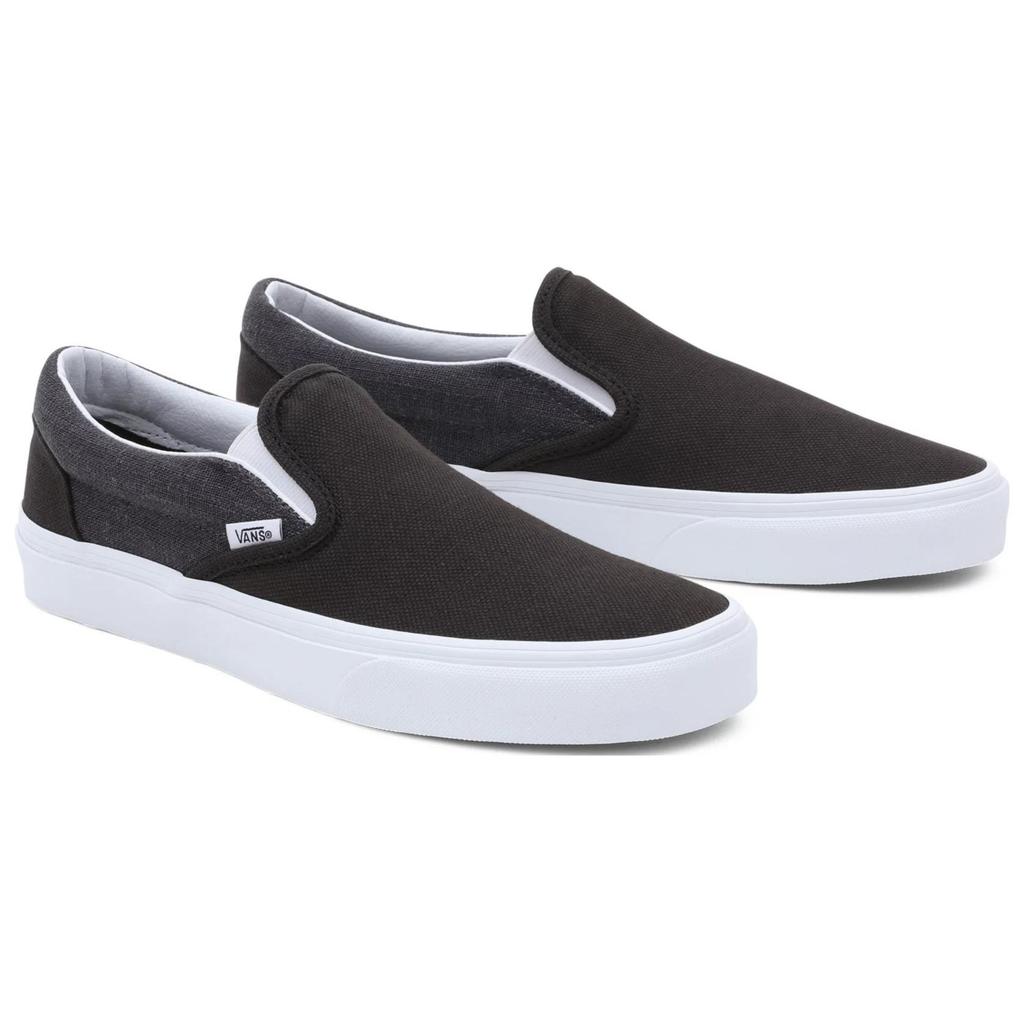 Vans Slip-On Summer Linen Classic Casual Low-Top Skate Shoes Unisex sneaker Black White VN0A7Q5DBMA