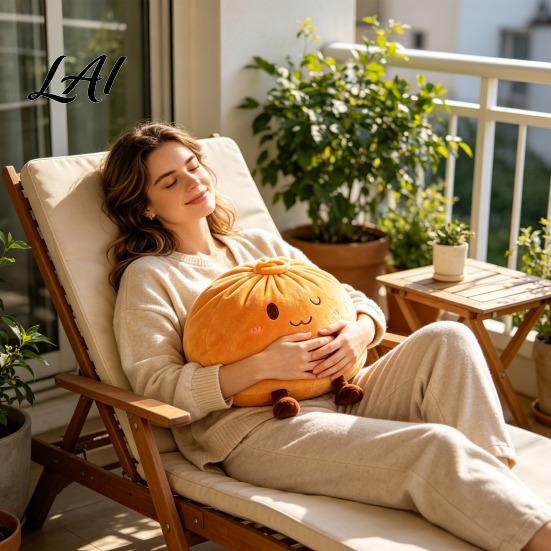 Warm Home Decor Accents Cute Dumpling Plush Pillow Funny Bun Stuffed Animal Toy Soft PP Cotton Fluffy Filling Filled Decorative Food Cushion