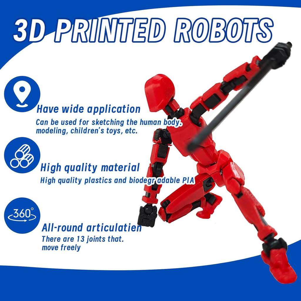 (Assembly Completed) Titan13 Action Figure,4PCS Action Figures,Titan13 Action Figure 3D Printed Robot Multi-Jointed Movable,Desktop Decorations for