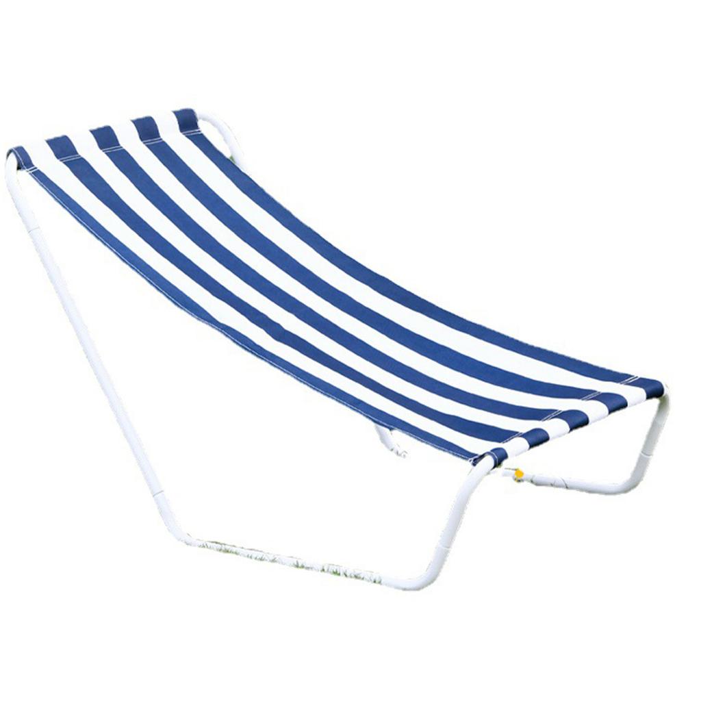 Blau-Weiß gestreifte Outdoor-Strandliege, tragbar, faltbar, Mittagsruheliege, einfache Campingliege