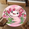 1PC Axolotl Flowers Round Chair mat Area Rug - Non-Slip, Floor Mat for Office, Bedroom, and Indoor Decor -Gift D1127272