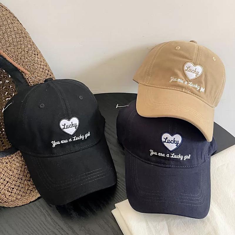 Ricygvm Pink Love Baseball Hat For Women Sunshade Duck Tongue Hats Embroidered Peaked Cap Fashion Girls Sport Sunscreen Visors