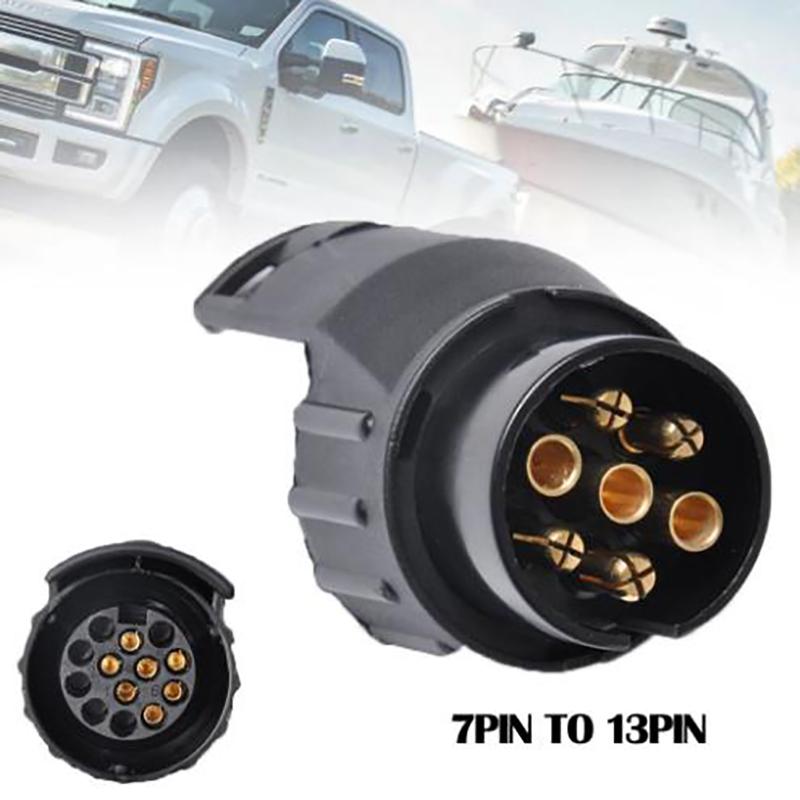 Conector Adaptador de Reboque 12V 7 Pinos para 13 Pinos Conversor Elétrico para Caravana