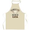 Kitchen Apron - Planetee - 'No One Cooks As Well As KATIA' - Thick Cotton - French Printing