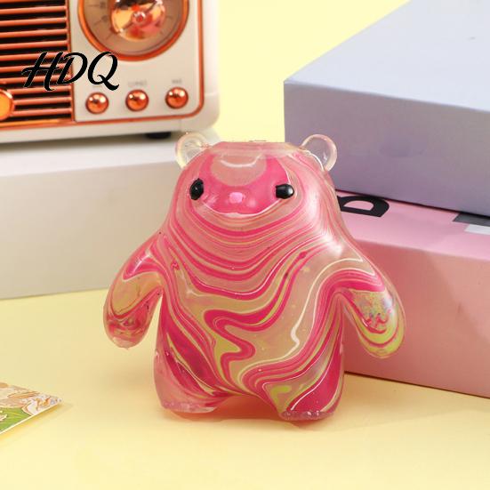 Soft Gel Stress Ball Bear Squeeze Toy Slow-Rising TPR Fidget for Relief Anxiety Decompression Gadget Students Adults Portable Novelty Gift