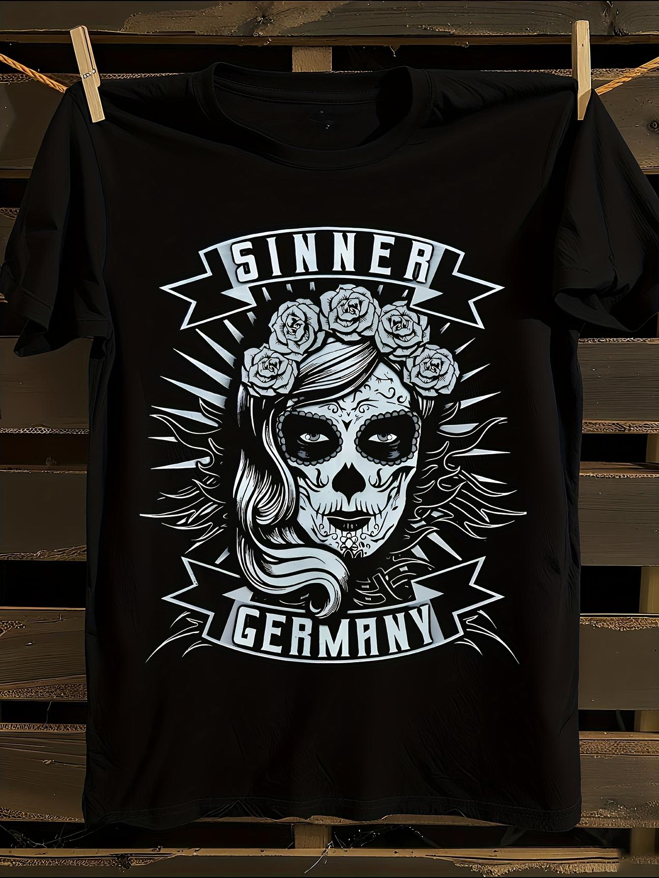 s Sinner Germany Gothic Logo Tshirt L