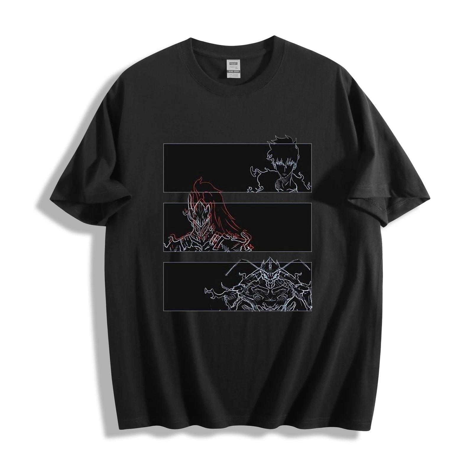 Solo Leveling Three Panel Manga T-Shirt - Jin-Woo, Igris & Beru Line Unisex Tee XXXXL