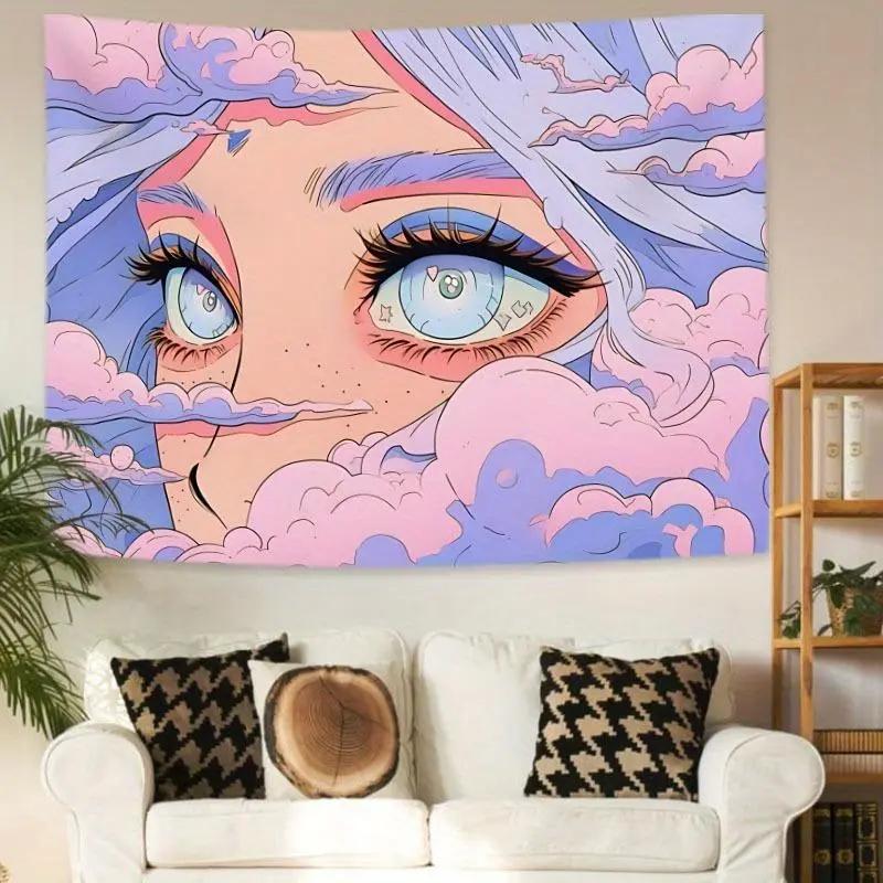 VIKAMA Cloud Eye Pattern Durable Decorative Tapestry Home Mural Living Room Bedroom Office Dormitory Decoration