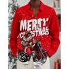 Camicie da Uomo a Tema Natalizio con Stampa Alberi di Natale Grafiche Degradé Fiocchi di Neve Camicie a Manica Lunga Button-Up Top alla Moda