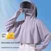 Women's Summer Ice Silk Sun Protection Clothing Set: Breathable Anti-UV Cycling Face Mask & Full Face Neck Guard.