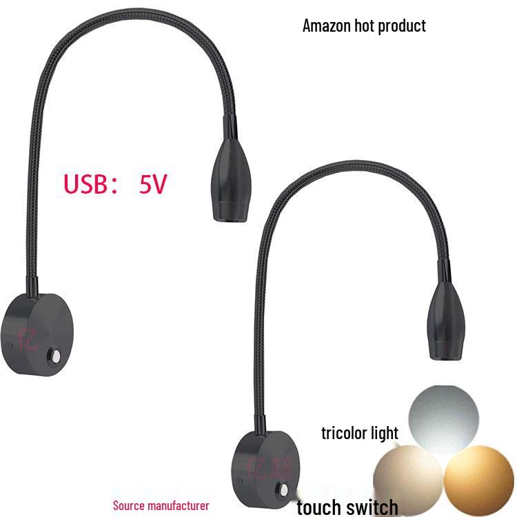 Smart Touch LED Gooseneck Wall Light with Stepless Dimming & Eye Protection