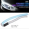 2PCS 12V Led Guide Headlight Strips Car Daytime Running Light 45cm Flow Turn Signal Strip DRL Ambient Light White Yellow