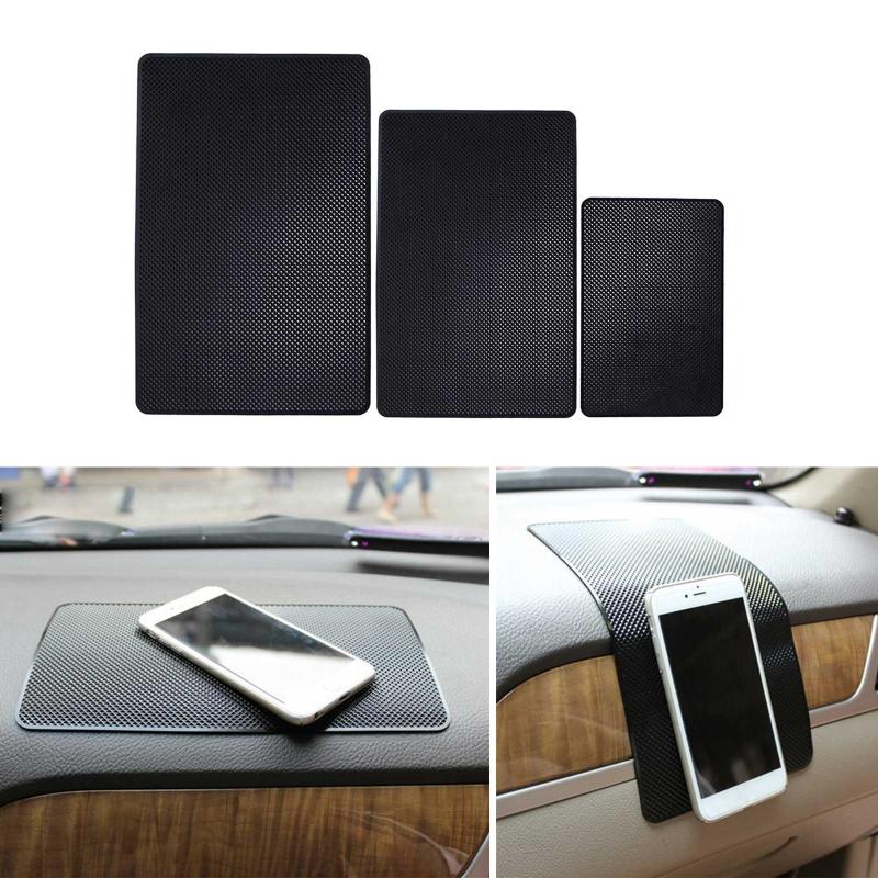 Black Car Dash Grip Mat Mobile Phone Holder Anti Slip Silicone Super Sticky Pad Dashboard Mat Interior Accessories