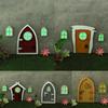 1Set Dollhouse Miniature Fluorescent Fairy Elf Door Window Model House Furniture Decor Toy