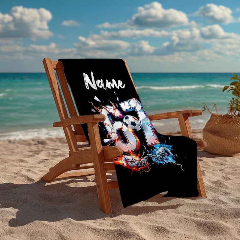 Custom Name Ultra-Soft Beach Towel with 67 Theme,Ideal for Pool - Camping, Diving - Perfect Travel Essential, Vibrant Beach Towel.