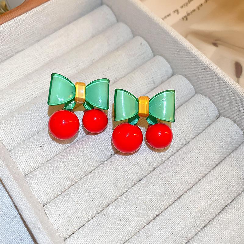 French Burgundy Love Petal Fringed Earrings Niche Fashion Trendy Stud Earrings Earrings Women