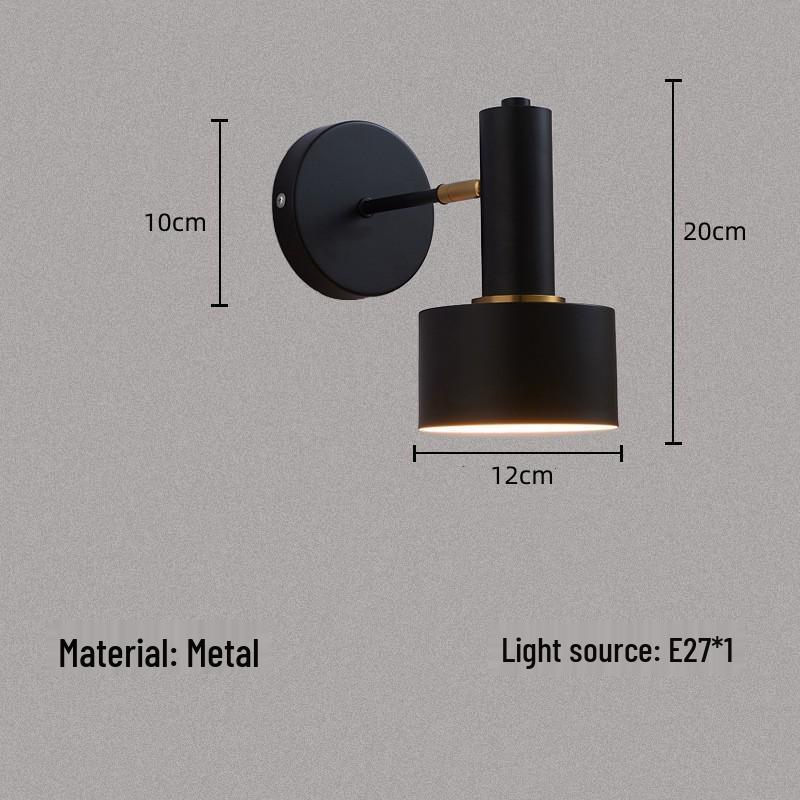 Nordic Minimalist Metal Wall Lamp for Bedroom, Living Room, and Hotel Rooms