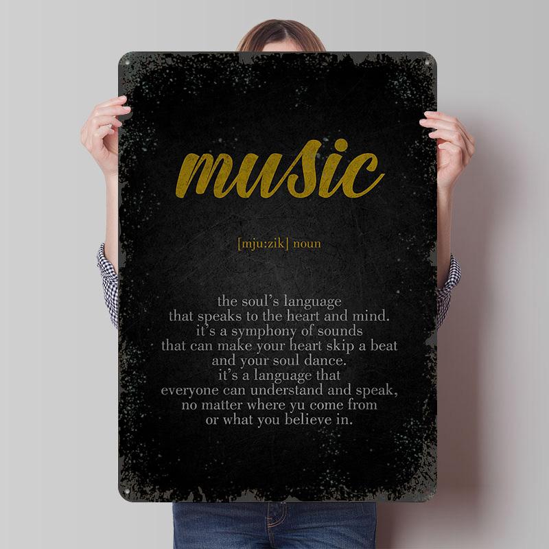 

Music Definition Printed Poster Customized Wall Art Retro Vintage Metal Tin Signs for Home Decor Coffee Bar Accessories Man Cave 7.9x11.8In(20x30cm)